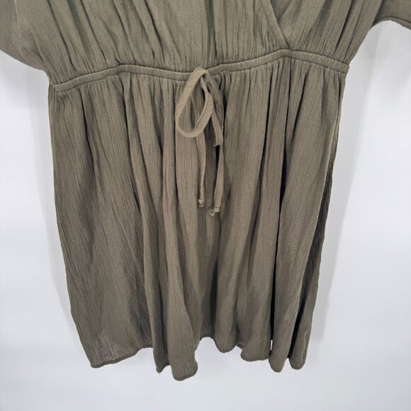 Knox Rose Dress Womens Small Green Rayon Blend Pink Embroidered Floral Tie Waist - Picture 5 of 8